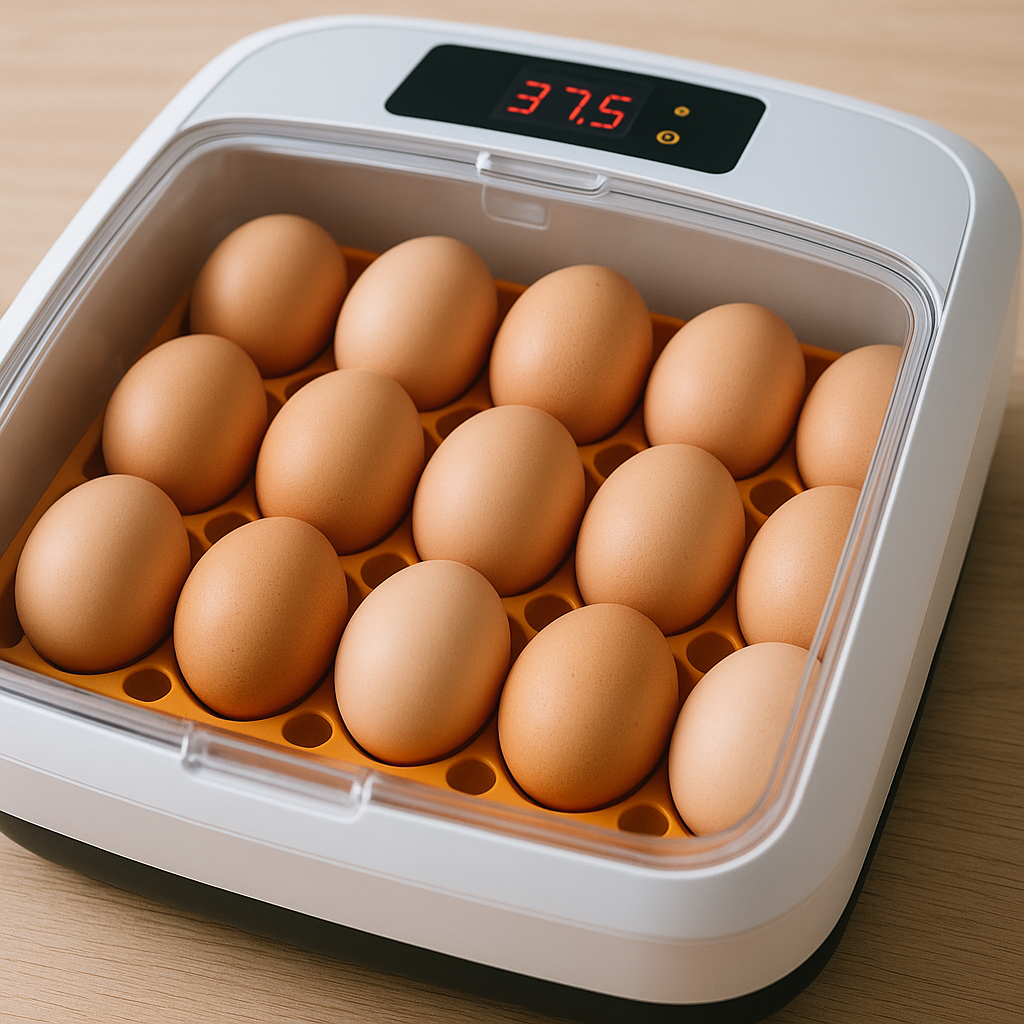 Chicken eggs in incubator